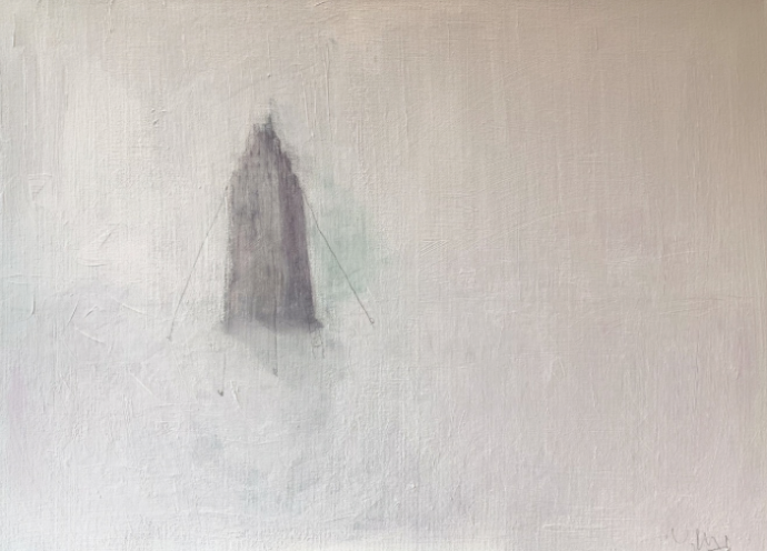 Les résidences célestes, techniques mixtes sur toile de coton, 54x74cm