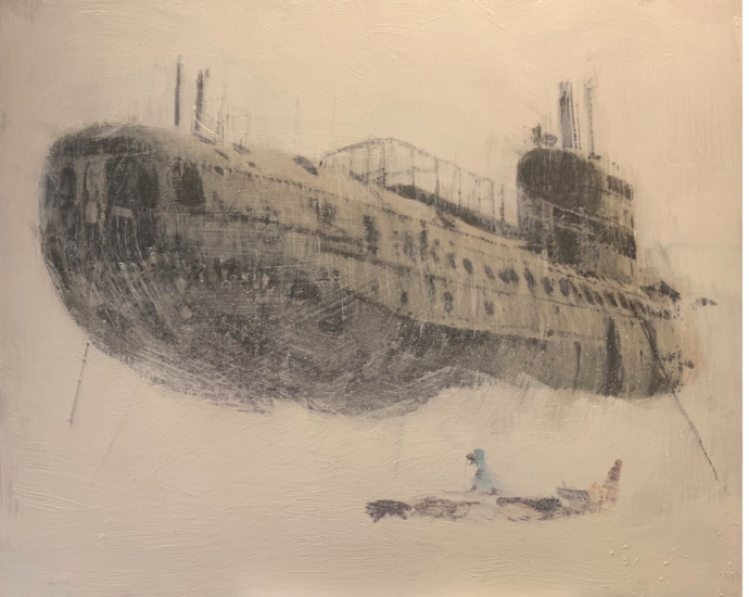 "U-513", impression, acrylique sur MDF 50X61 cm