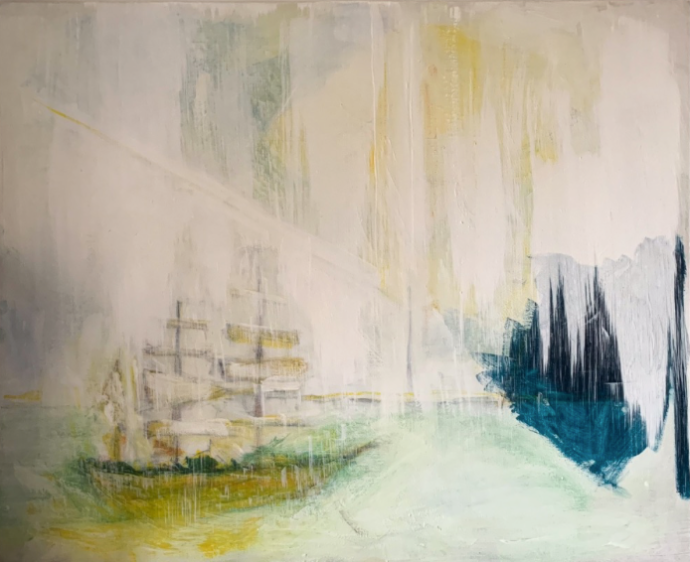 " la Baie des Chaleurs", acrylique sur MDF 50X61 cm