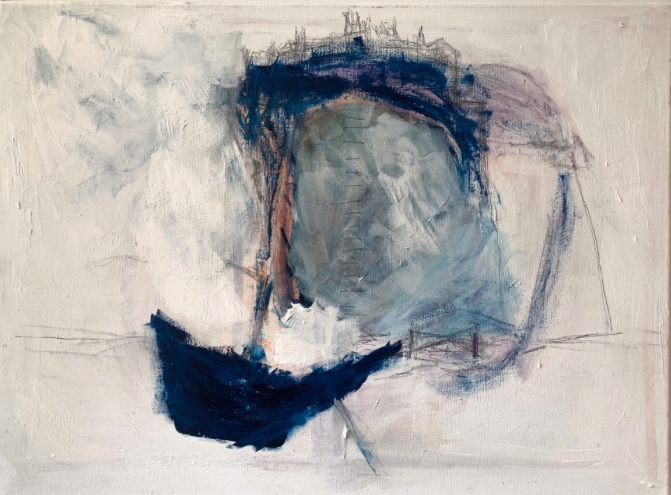 "Le flamand volant", pour #fredmichiels acrylique sur toile, 54x74cm