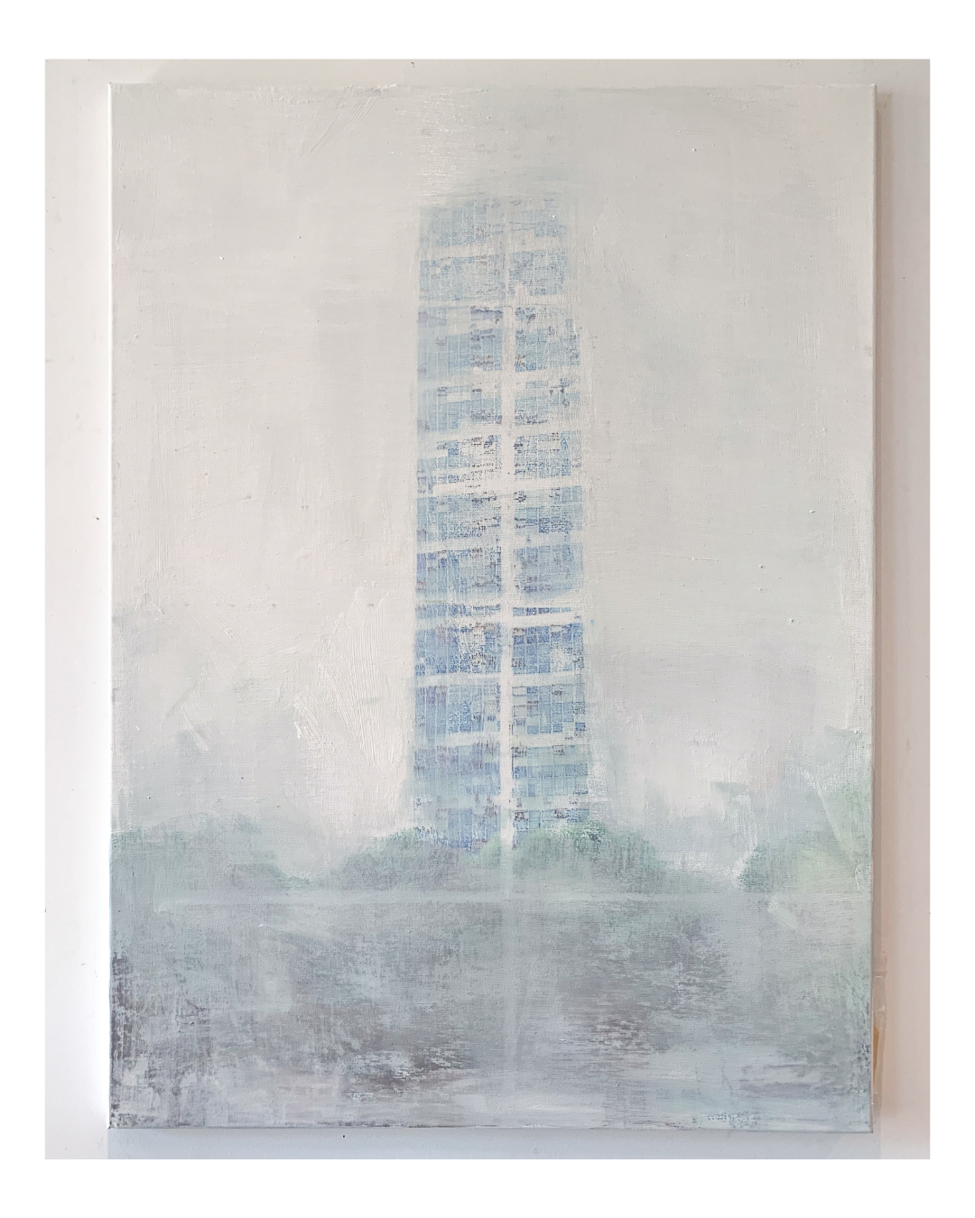 Praça Tiradentes, techniques mixtes sur toile de coton, 75x55cm Praça Tiradentes, techniques mixtes sur toile de coton, 75x55cm